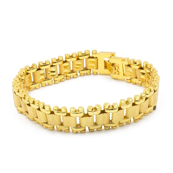 Men's Leather Beaded Bracelet in Gold - Atolyestone